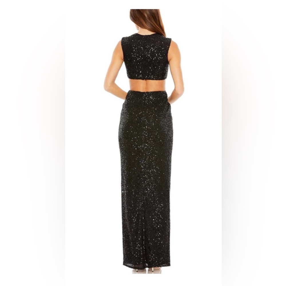 Mac Duggal Sparkling Black Cutout Gown - Picture 7 of 7